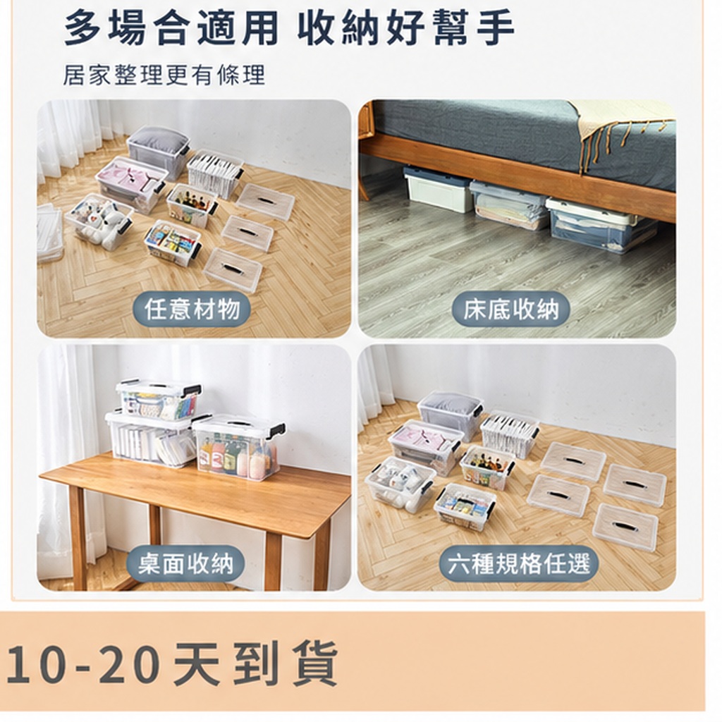 加厚透明塑料防潮收納箱:圖片 4