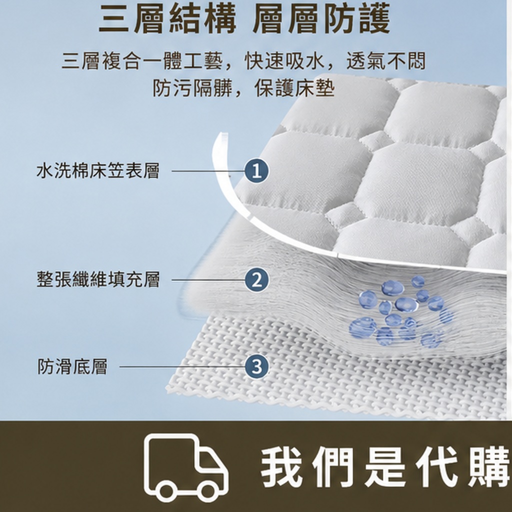 夾棉防滑床笠保護墊:圖片 3