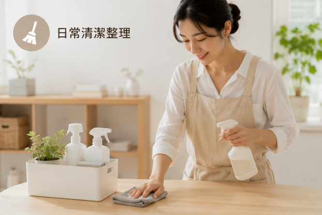 日常清潔整理生活情境圖